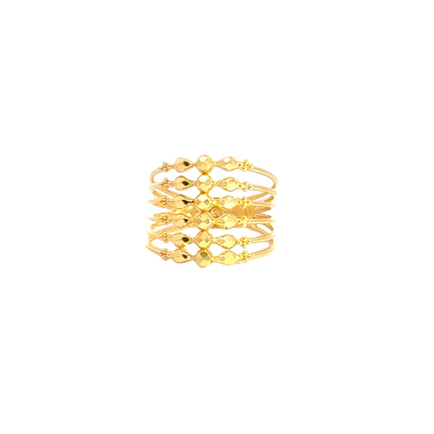 22k Yellow Gold Filigree Stacked Ring measuring 6