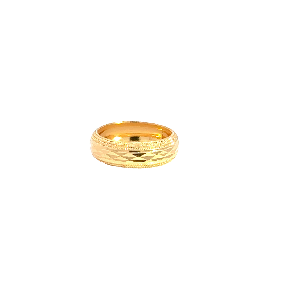 22k Yellow Gold Fancy Band Ring measuring 5