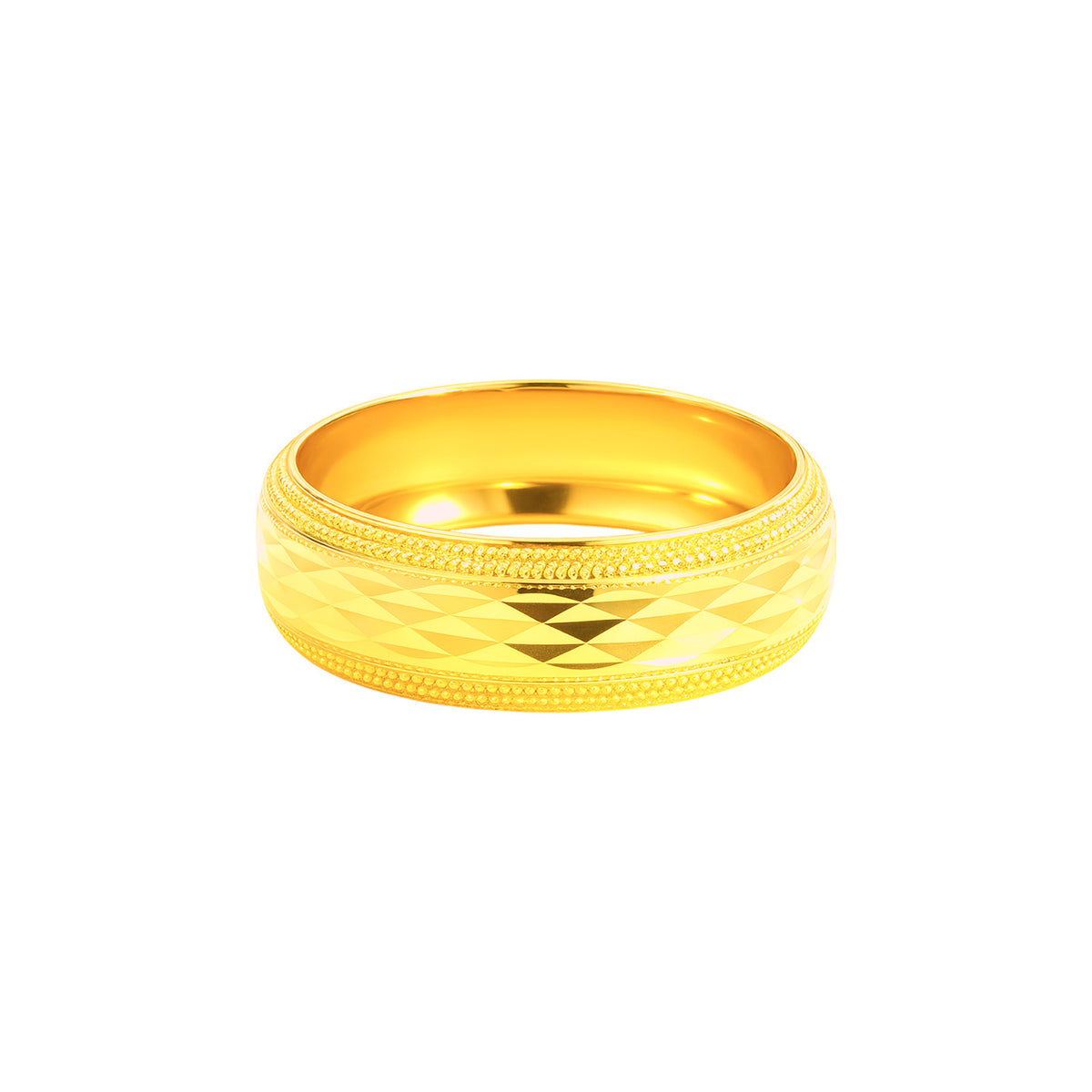 22k Yellow Gold Fancy Band Ring measuring 5