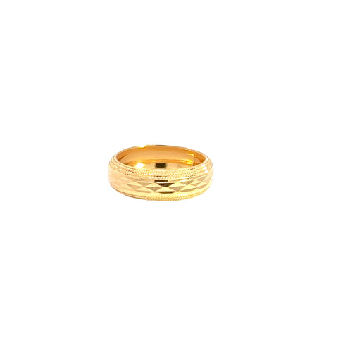 22k Yellow Gold Fancy Band Ring measuring 5