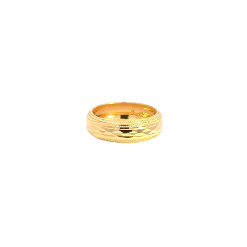 22k Yellow Gold Fancy Band Ring measuring 5