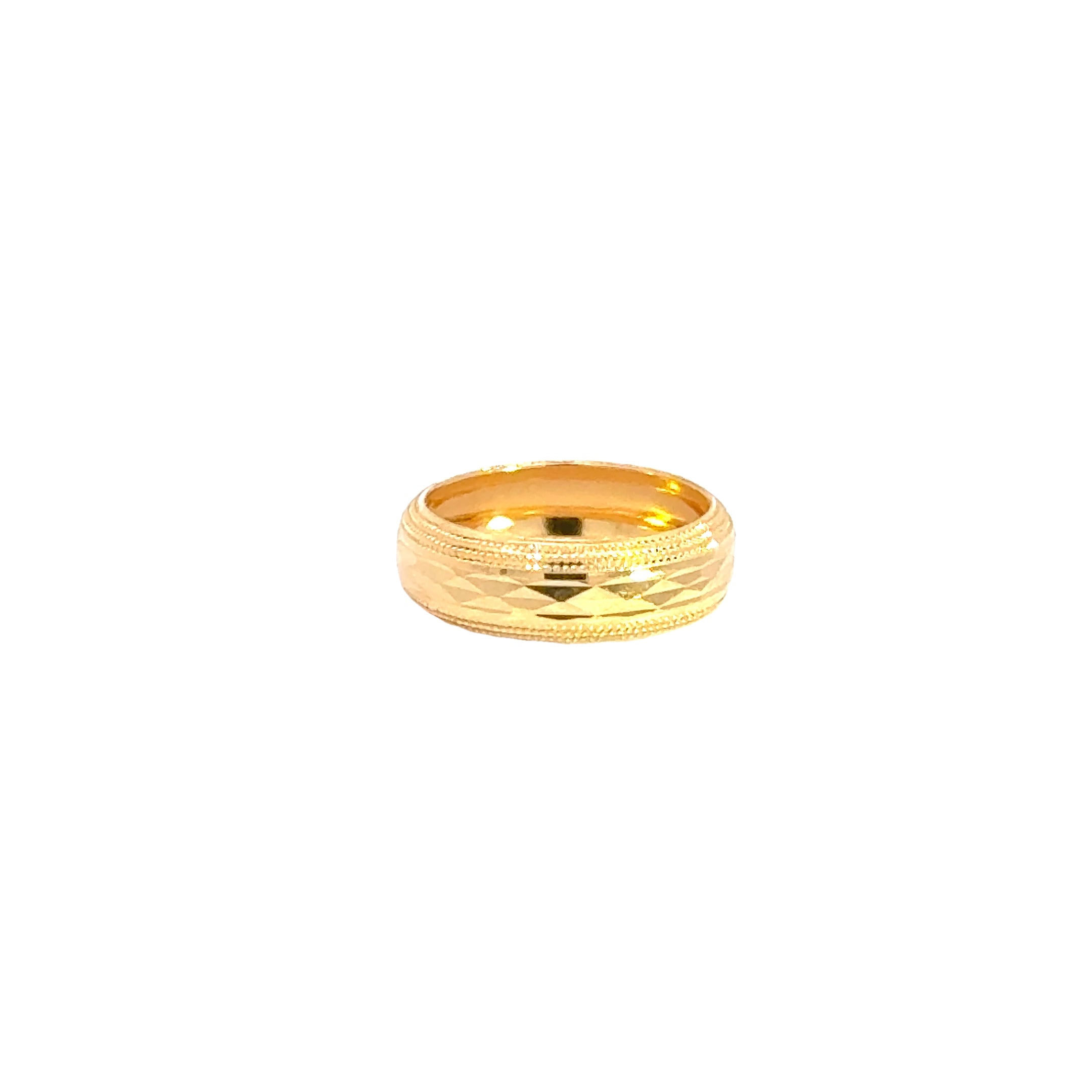 22k Yellow Gold Fancy Band Ring measuring 5