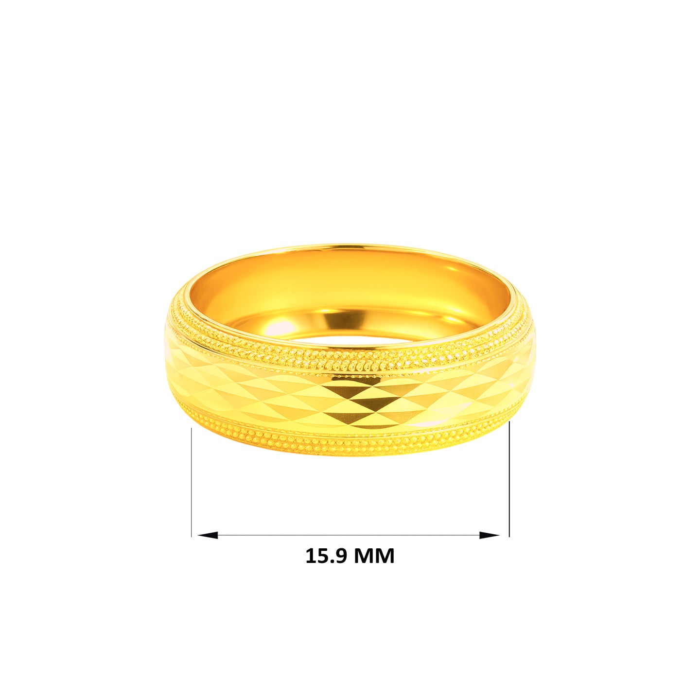 22k Yellow Gold Fancy Band Ring measuring 5