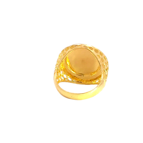 22k Yellow Gold Large Om Religious Ring measuring 10