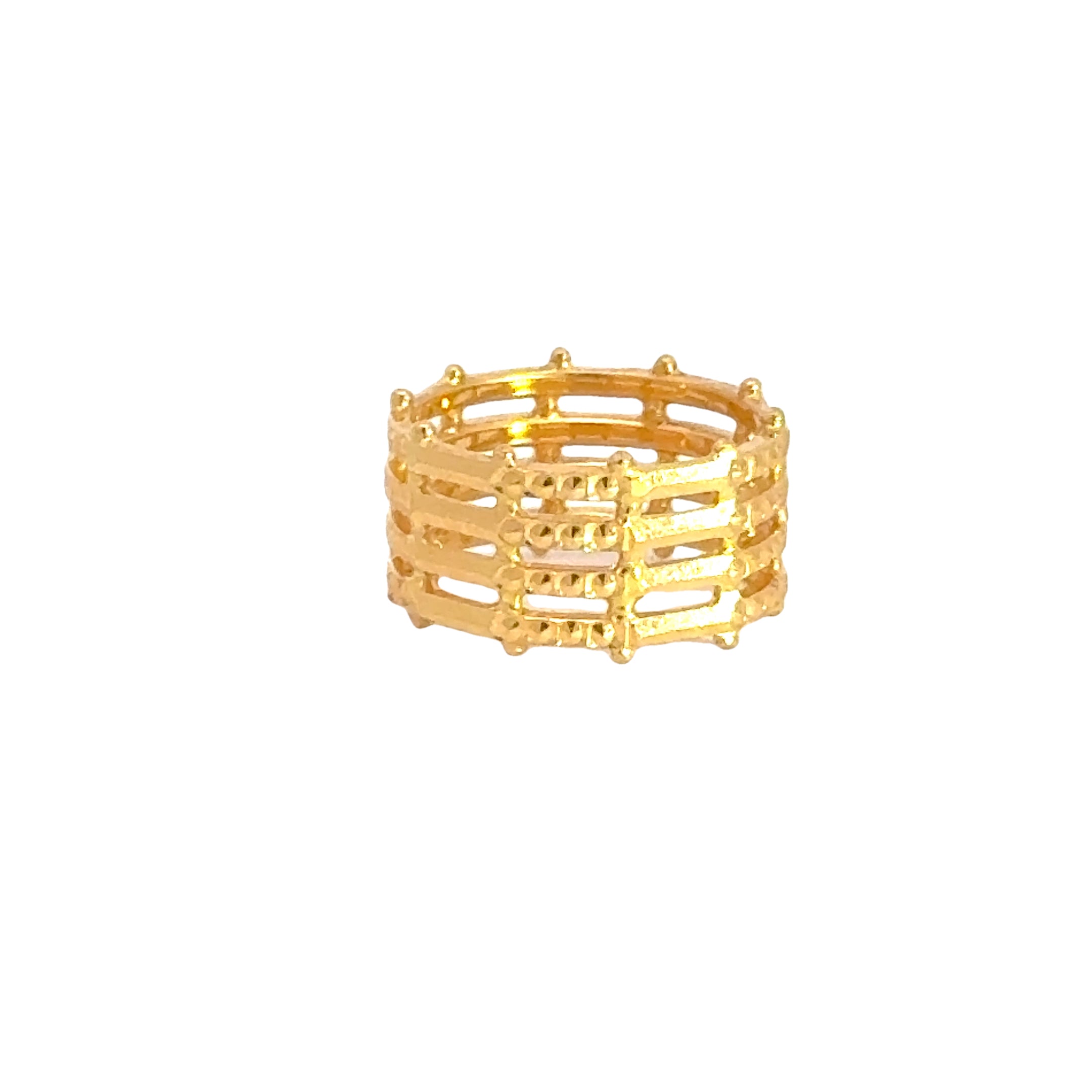 22k Yellow Gold Fancy Stacked Ring measuring 5.5