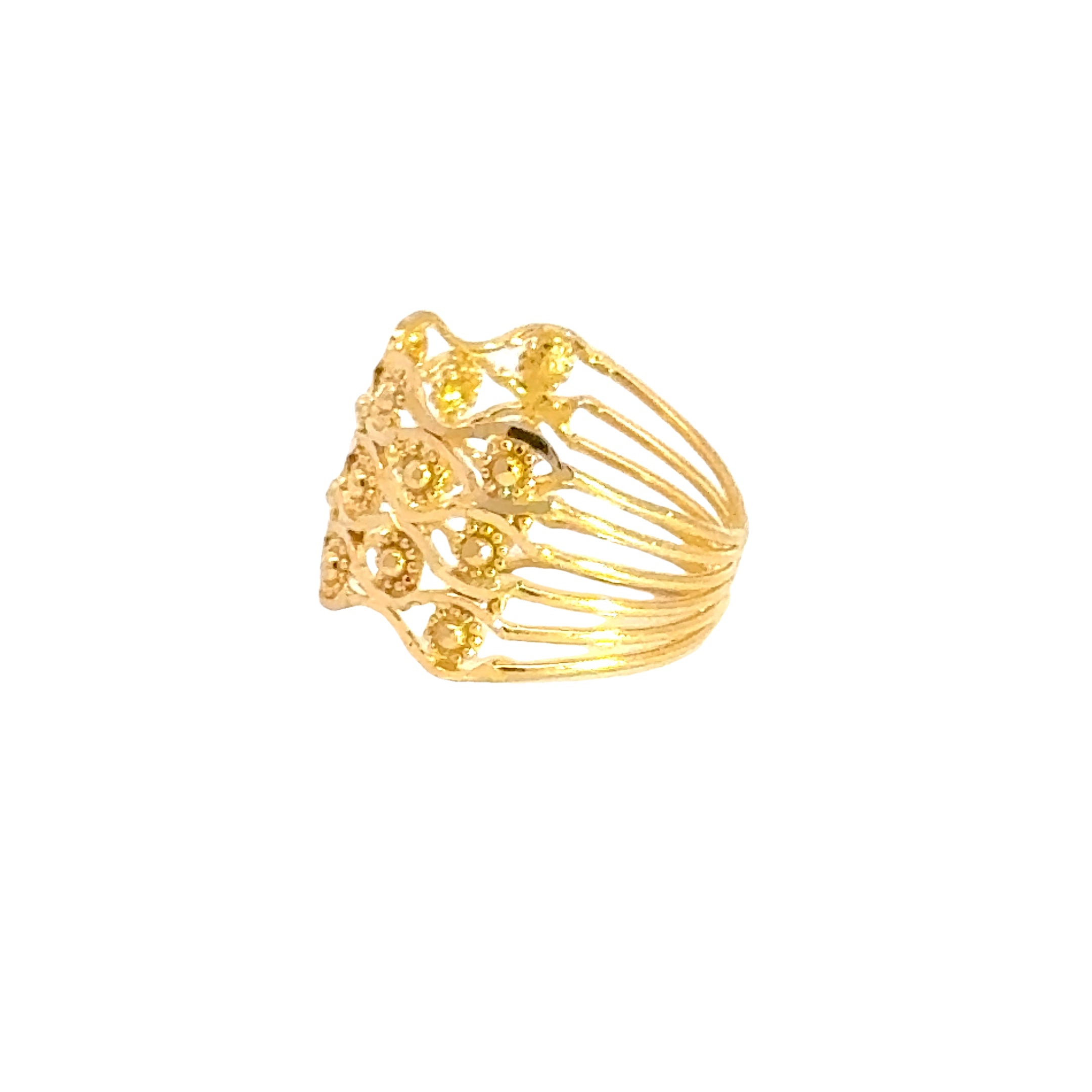 22k Yellow Gold Stacked Filigree Ring measuring 6