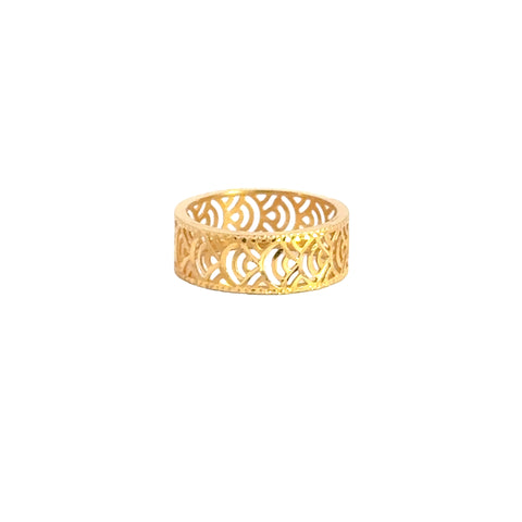 22k Yellow Gold Fancy Band Ring measuring 4.5