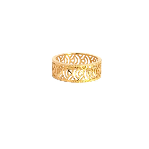 22k Yellow Gold Fancy Band Ring measuring 4.5