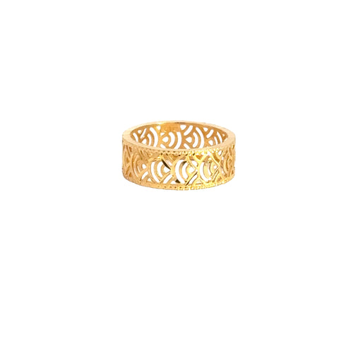 22k Yellow Gold Fancy Band Ring measuring 4.5