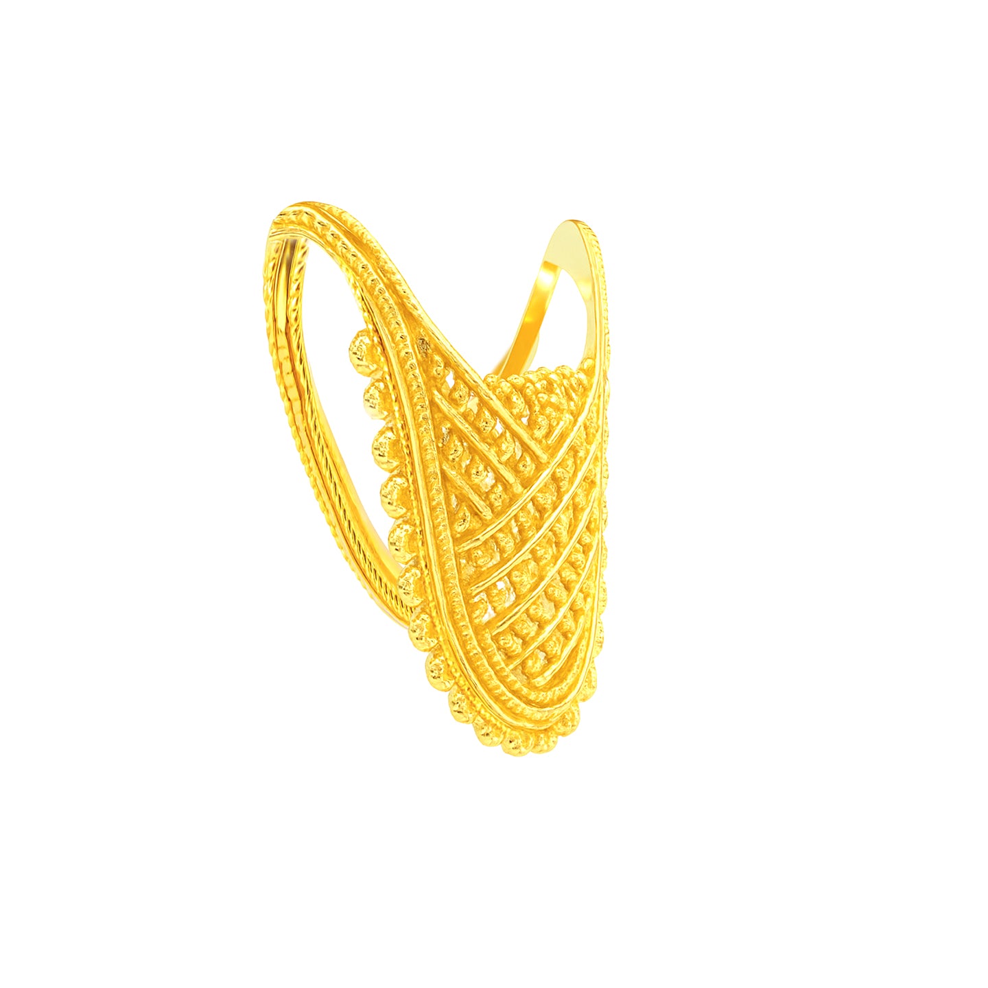 22k Yellow Gold Filigree Vanki Ring in size 7 and total gold weight of 6g