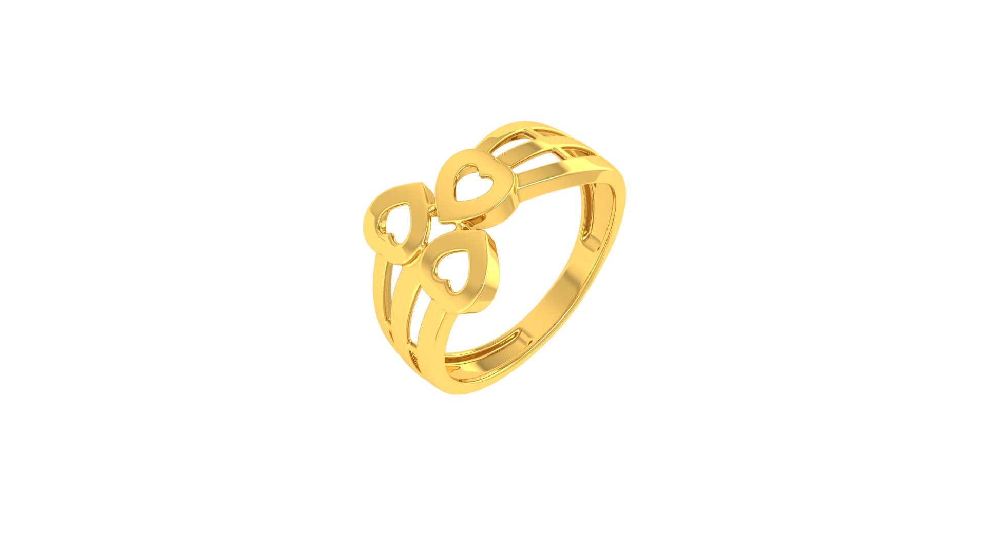 22k Yellow Gold Cocktail Hearts Rings in size 7 and total gold weight of 2.86g