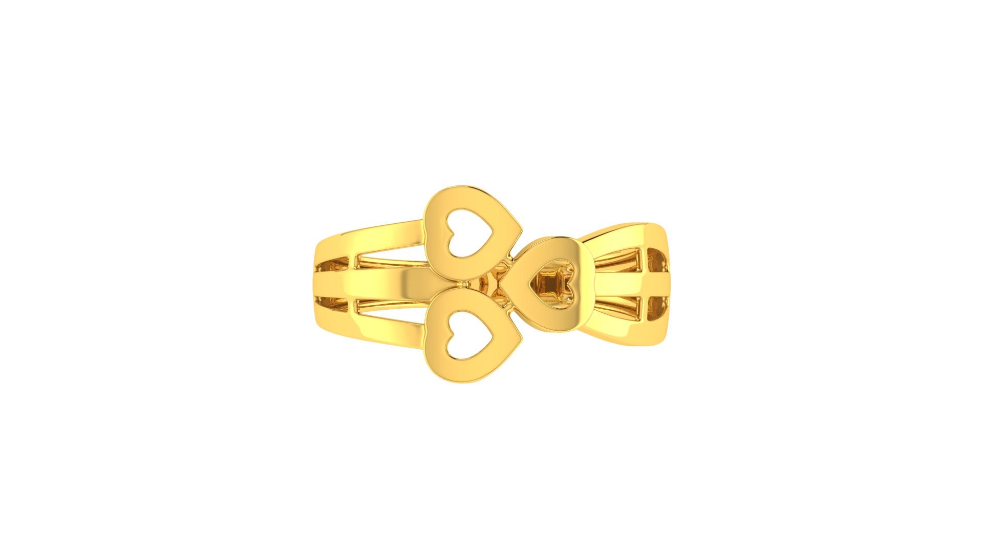 22k Yellow Gold Cocktail Hearts Rings in size 7 and total gold weight of 2.86g