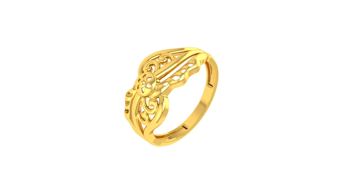 22k Yellow Gold Religious Om Rings in size 10 and total gold weight of 5.26g