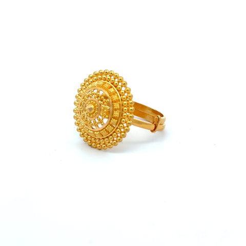 22k Yellow Gold Filigree Adjustable Rings in size 6 - 10 and total gold weight of 4.92g