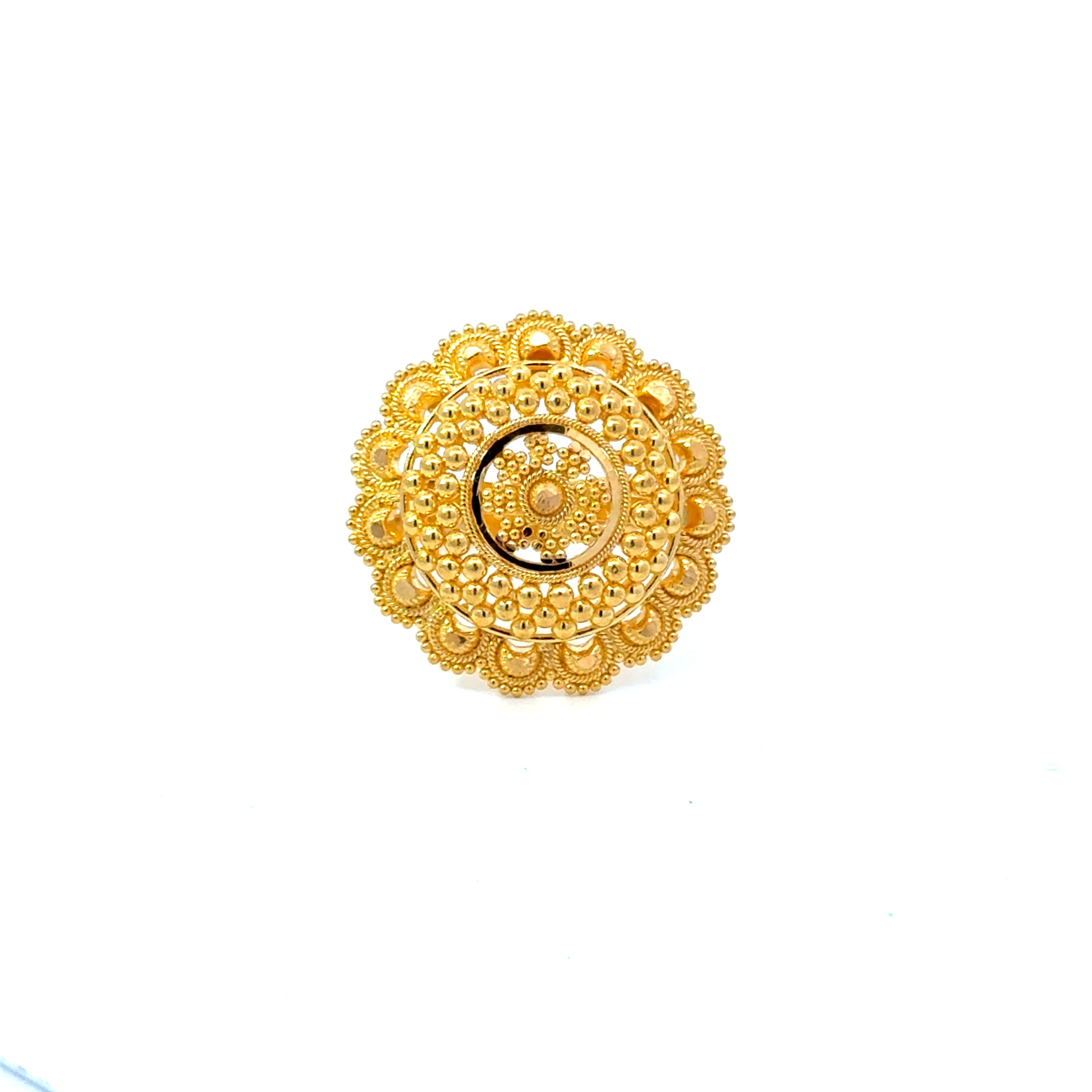 22k Yellow Gold Filigree Adjustable Rings in size 6 - 10 and total gold weight of 5.95g