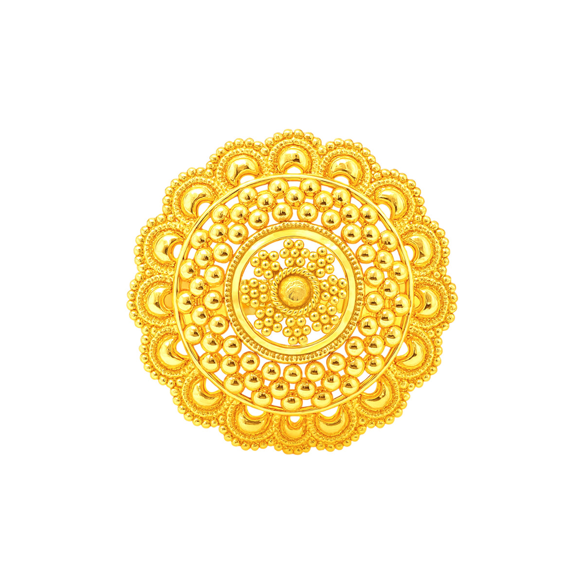22k Yellow Gold Filigree Adjustable Rings in size 6 - 10 and total gold weight of 5.95g