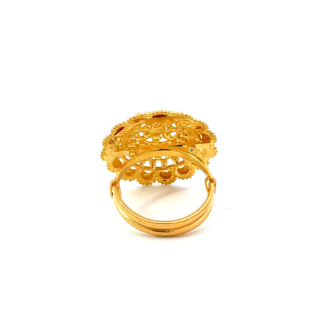 22k Yellow Gold Filigree Adjustable Rings in size 6 - 10 and total gold weight of 5.95g