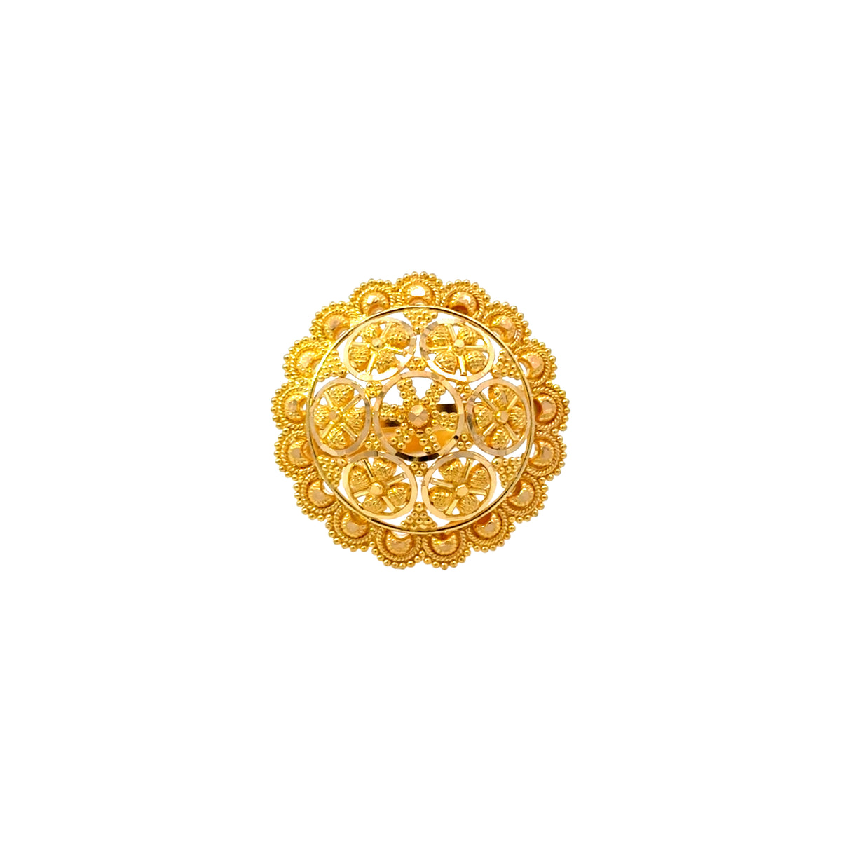 22k Yellow Gold Filigree Adjustable Rings in size 6 - 10 and total gold weight of 6.81g