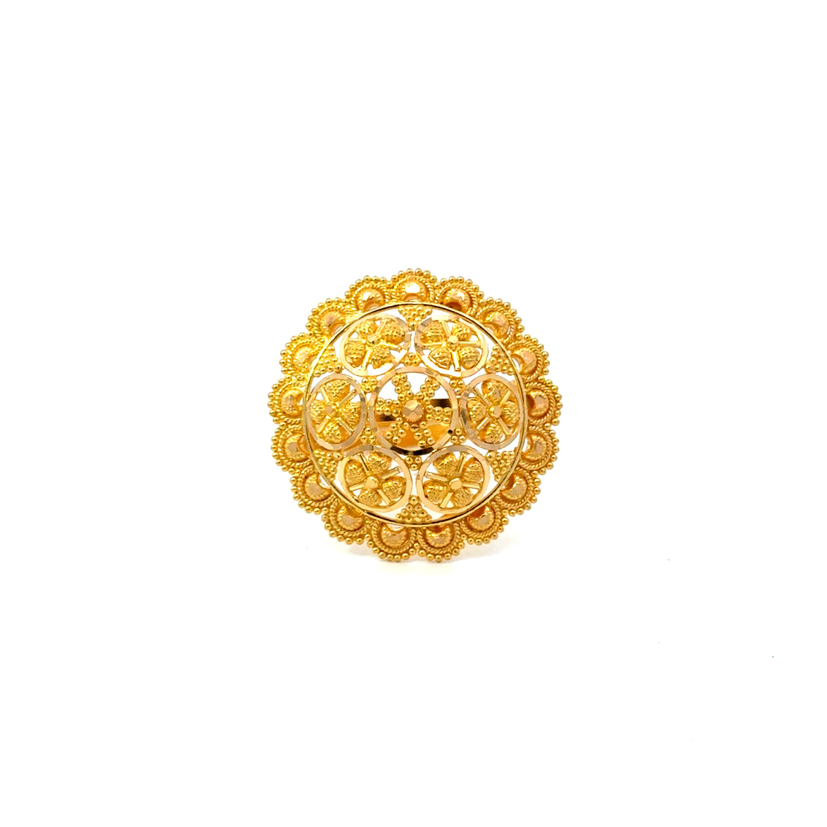 22k Yellow Gold Filigree Adjustable Rings in size 6 - 10 and total gold weight of 6.81g