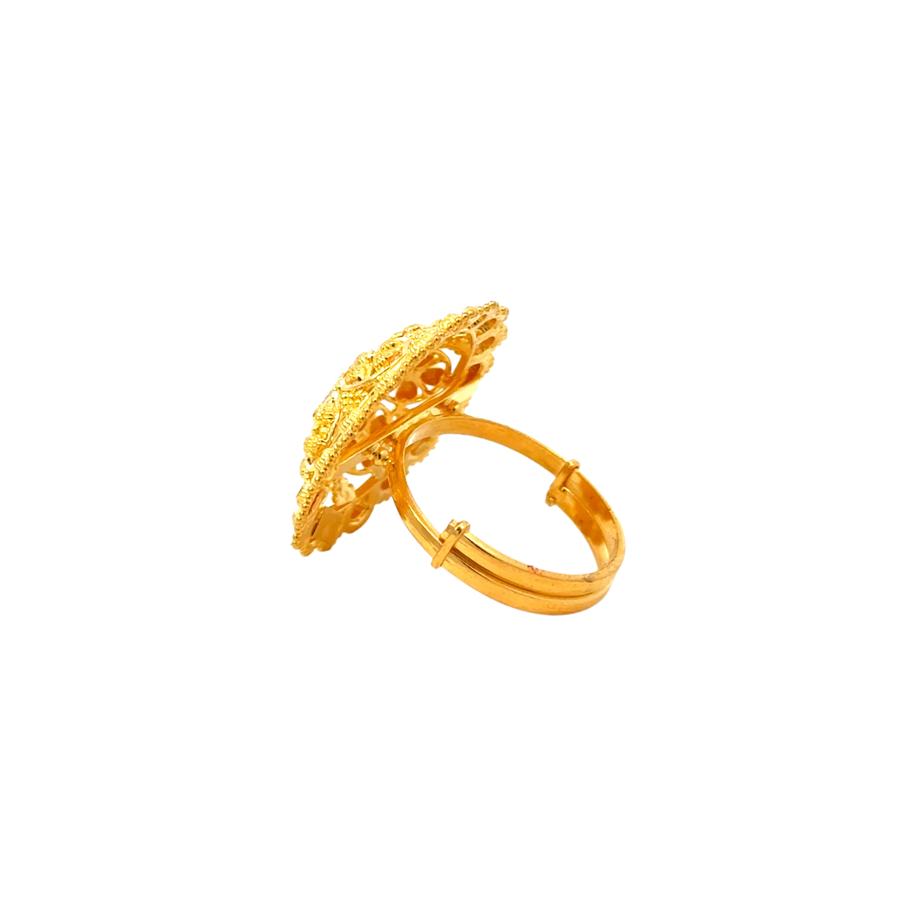 22k Yellow Gold Filigree Adjustable Rings in size 6 - 10 and total gold weight of 6.81g