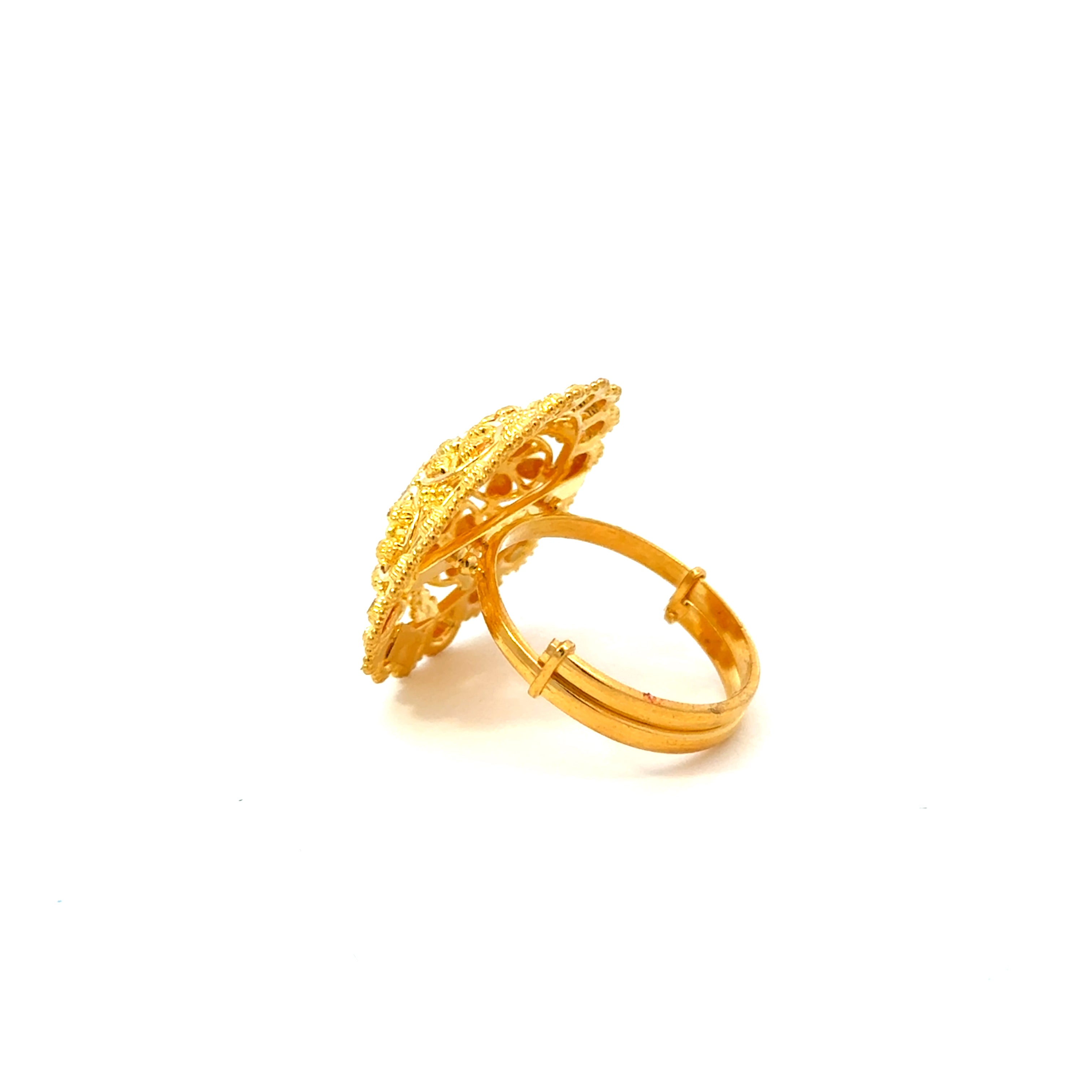 22k Yellow Gold Filigree Adjustable Rings in size 6 - 10 and total gold weight of 6.81g