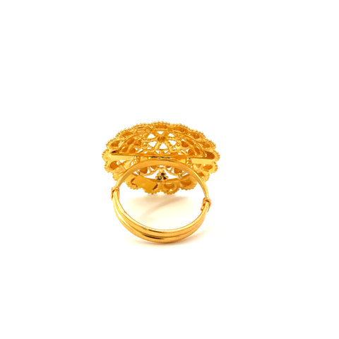 22k Yellow Gold Filigree Adjustable Rings in size 6 - 10 and total gold weight of 6.81g