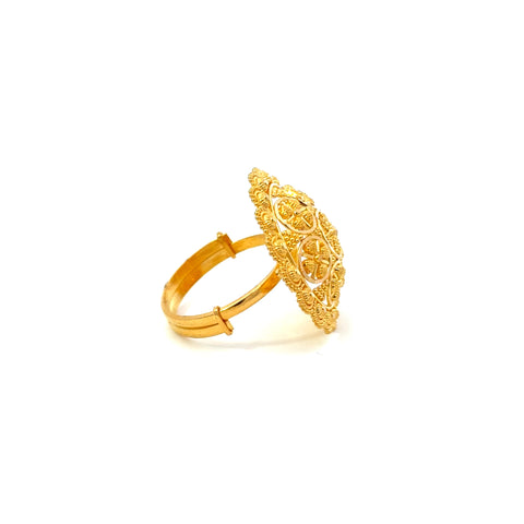 22k Yellow Gold Filigree Adjustable Rings in size 6 - 10 and total gold weight of 6.81g