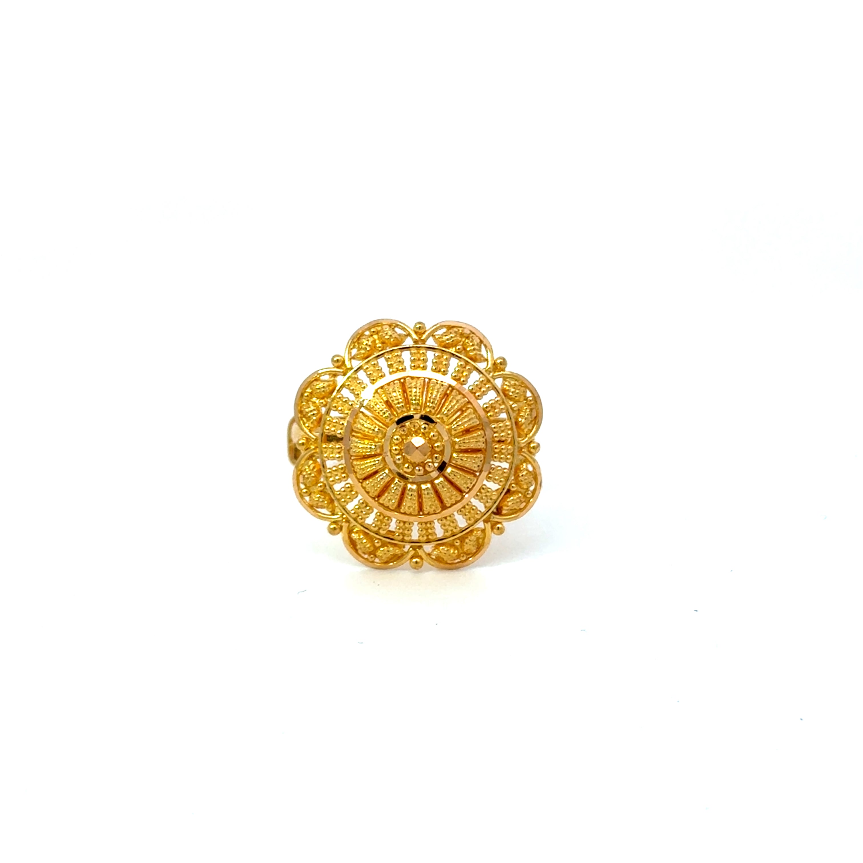 22k Yellow Gold Filigree Adjustable Rings in size 6 - 10 and total gold weight of 5.47g