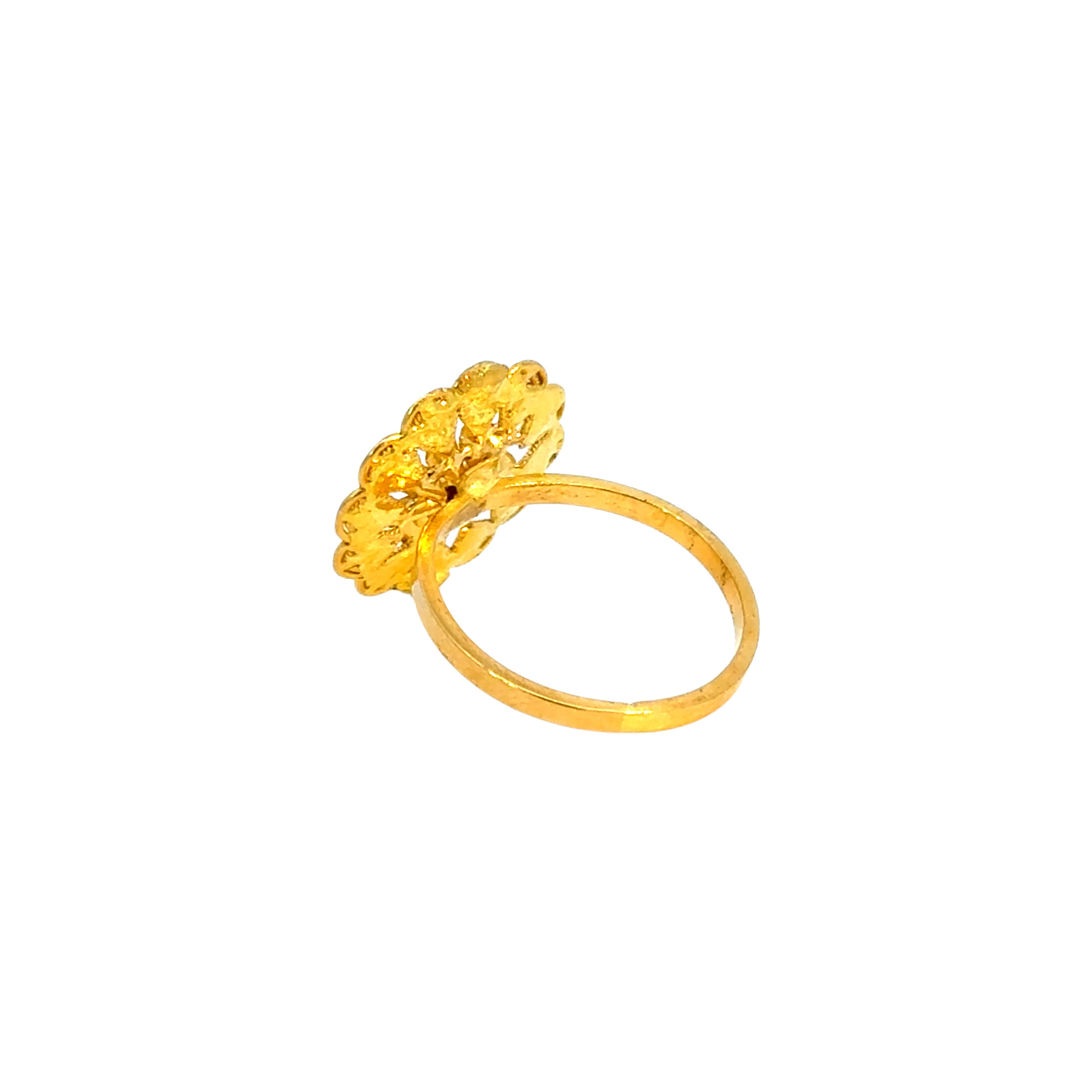 22k Yellow Gold Filigree Sunflower  Rings in size 4.5 and total gold weight of 2.53g