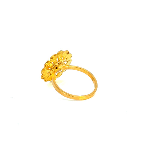 22k Yellow Gold Filigree Sunflower  Rings in size 4.5 and total gold weight of 2.53g