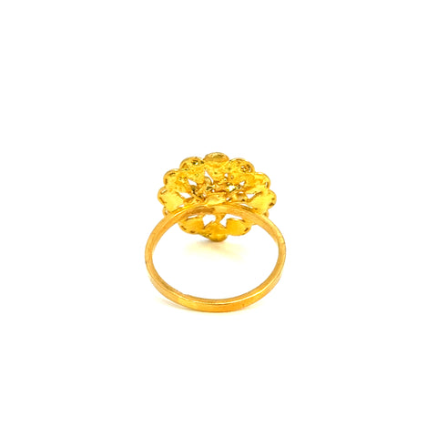 22k Yellow Gold Filigree Sunflower  Rings in size 4.5 and total gold weight of 2.53g