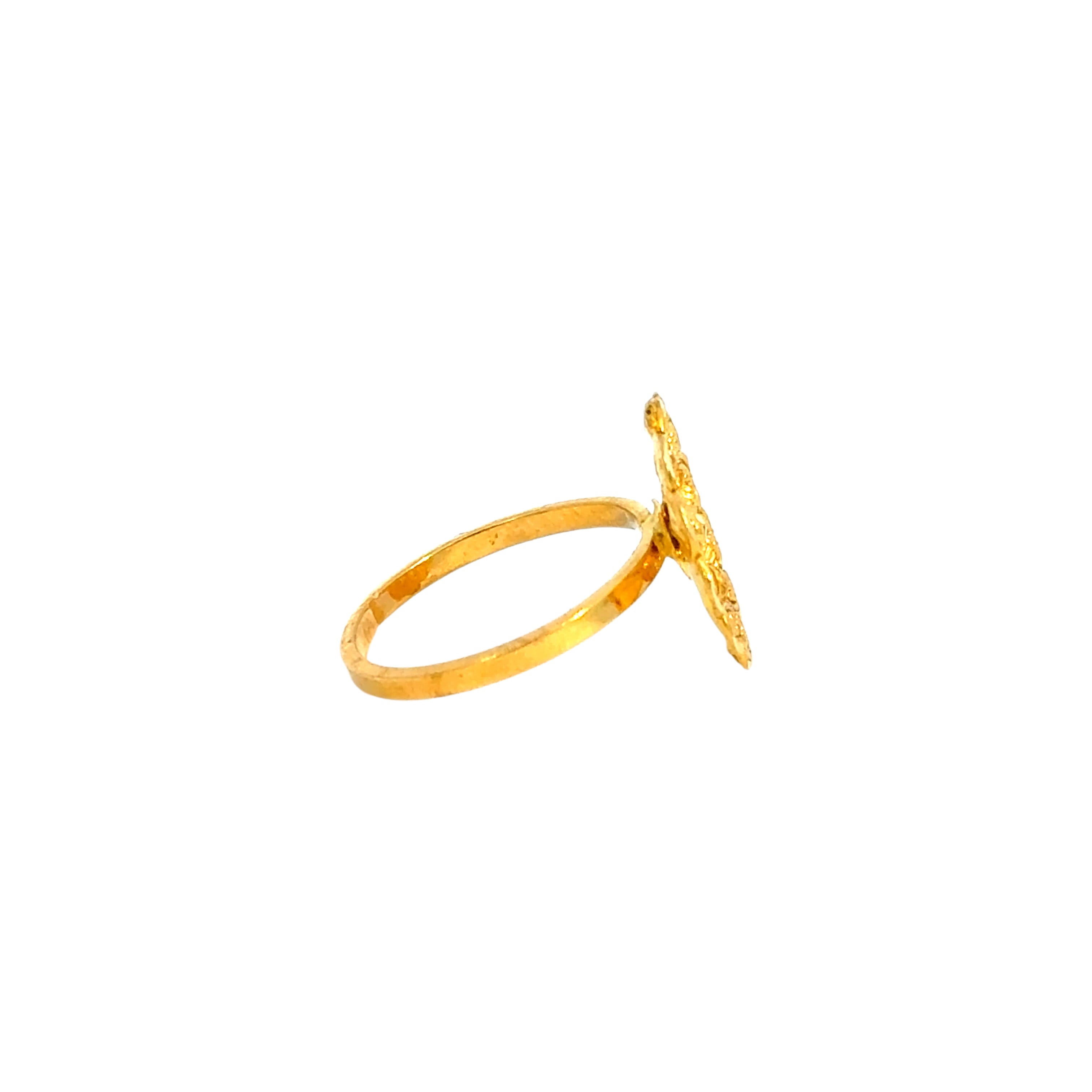 22k Yellow Gold Filigree Sunflower  Rings in size 4.5 and total gold weight of 2.53g