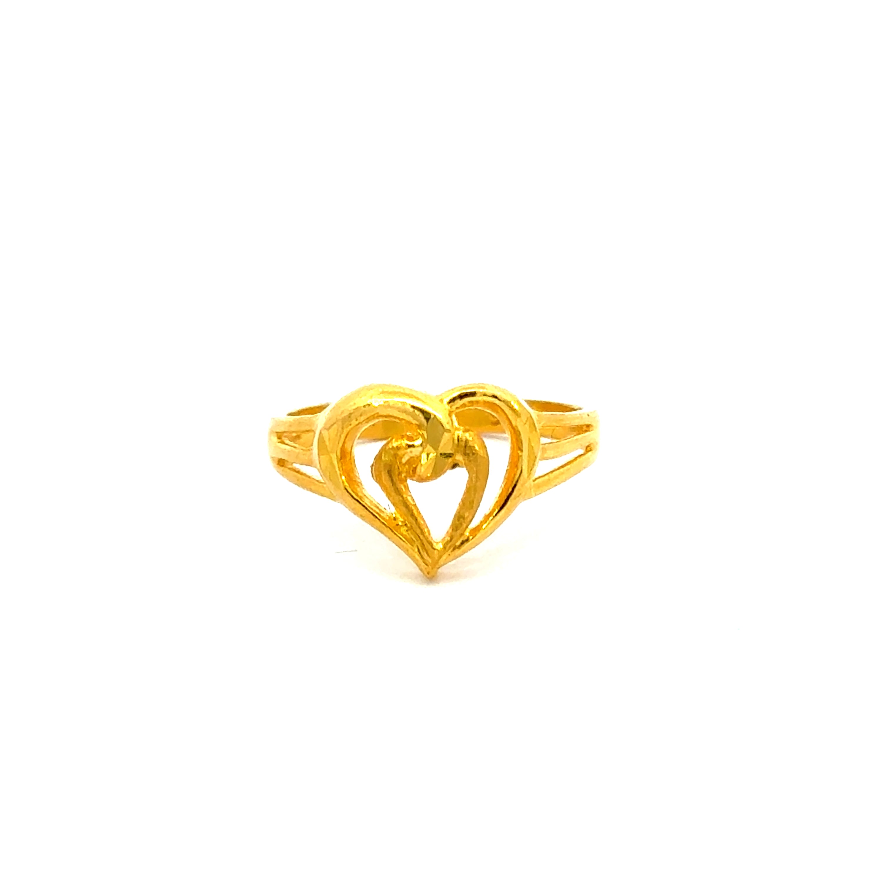 22k Yellow Gold Cocktail Fancy Heart  Rings in size 6.6 and total gold weight of 2.88g