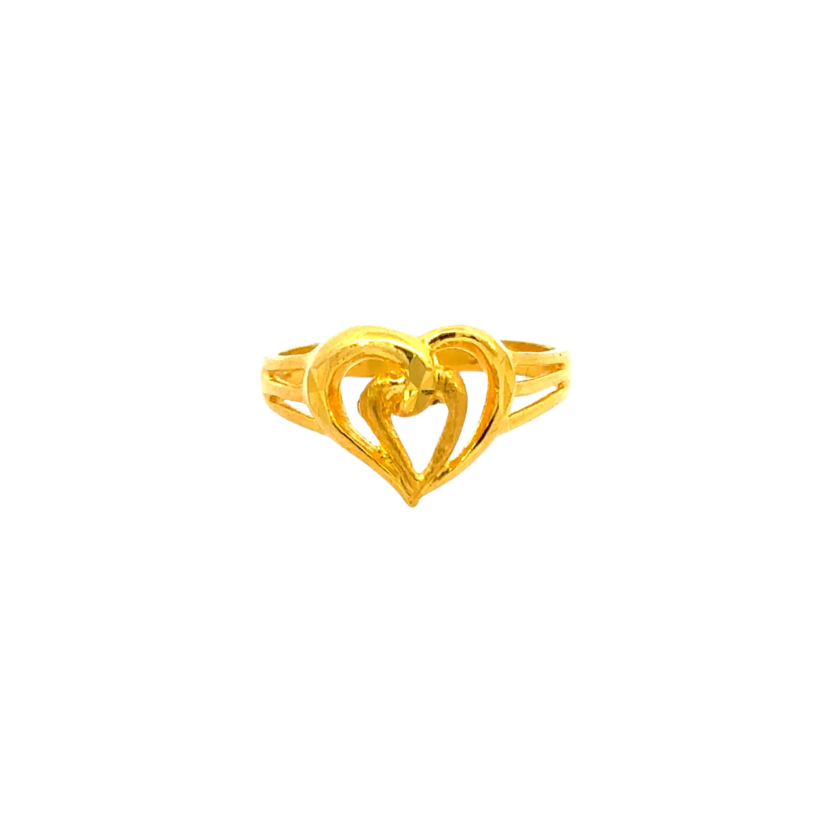 22k Yellow Gold Cocktail Fancy Heart  Rings in size 6.6 and total gold weight of 2.88g