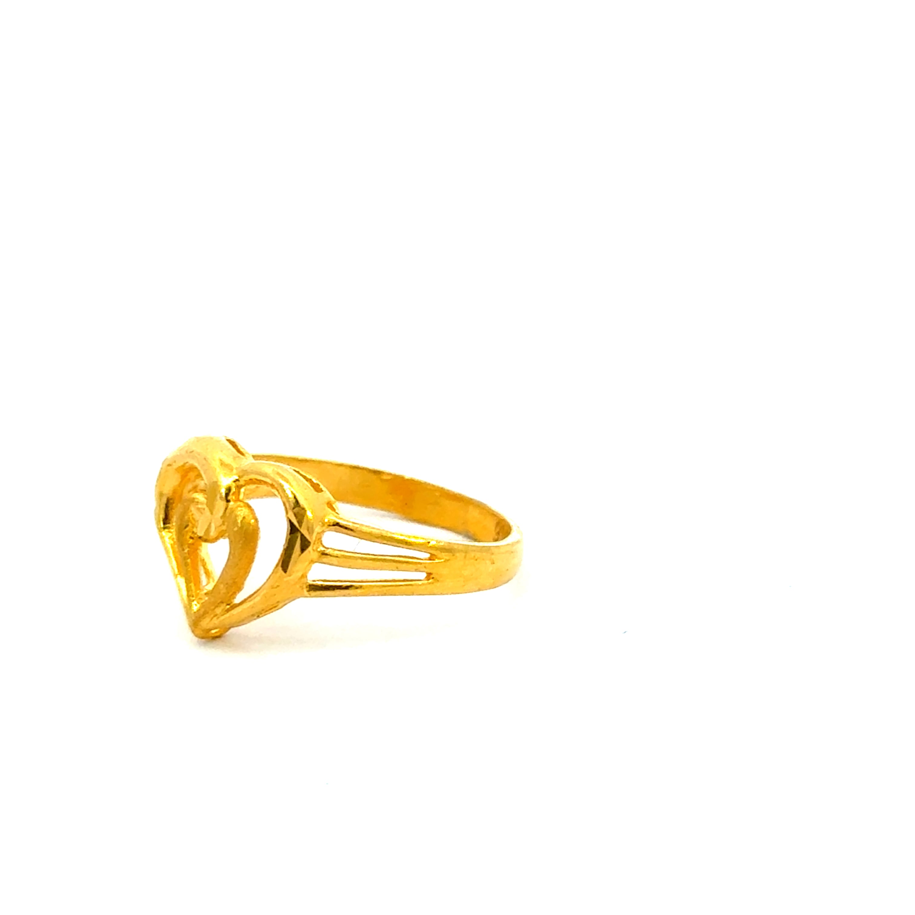 22k Yellow Gold Cocktail Fancy Heart  Rings in size 6.6 and total gold weight of 2.88g