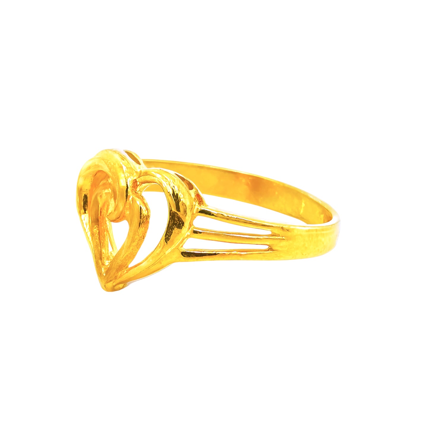 22k Yellow Gold Cocktail Fancy Heart  Rings in size 6.6 and total gold weight of 2.88g