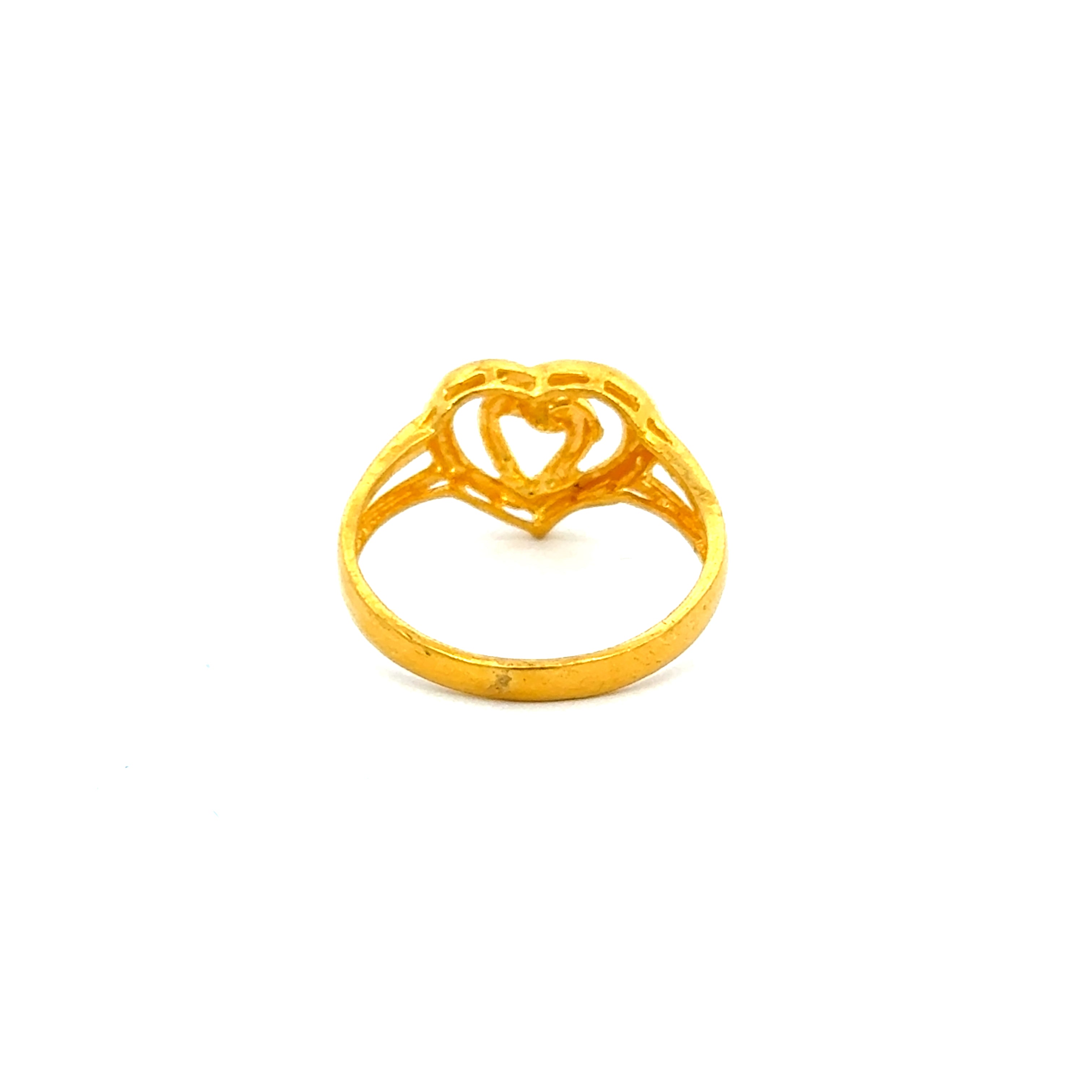 22k Yellow Gold Cocktail Fancy Heart  Rings in size 6.6 and total gold weight of 2.88g