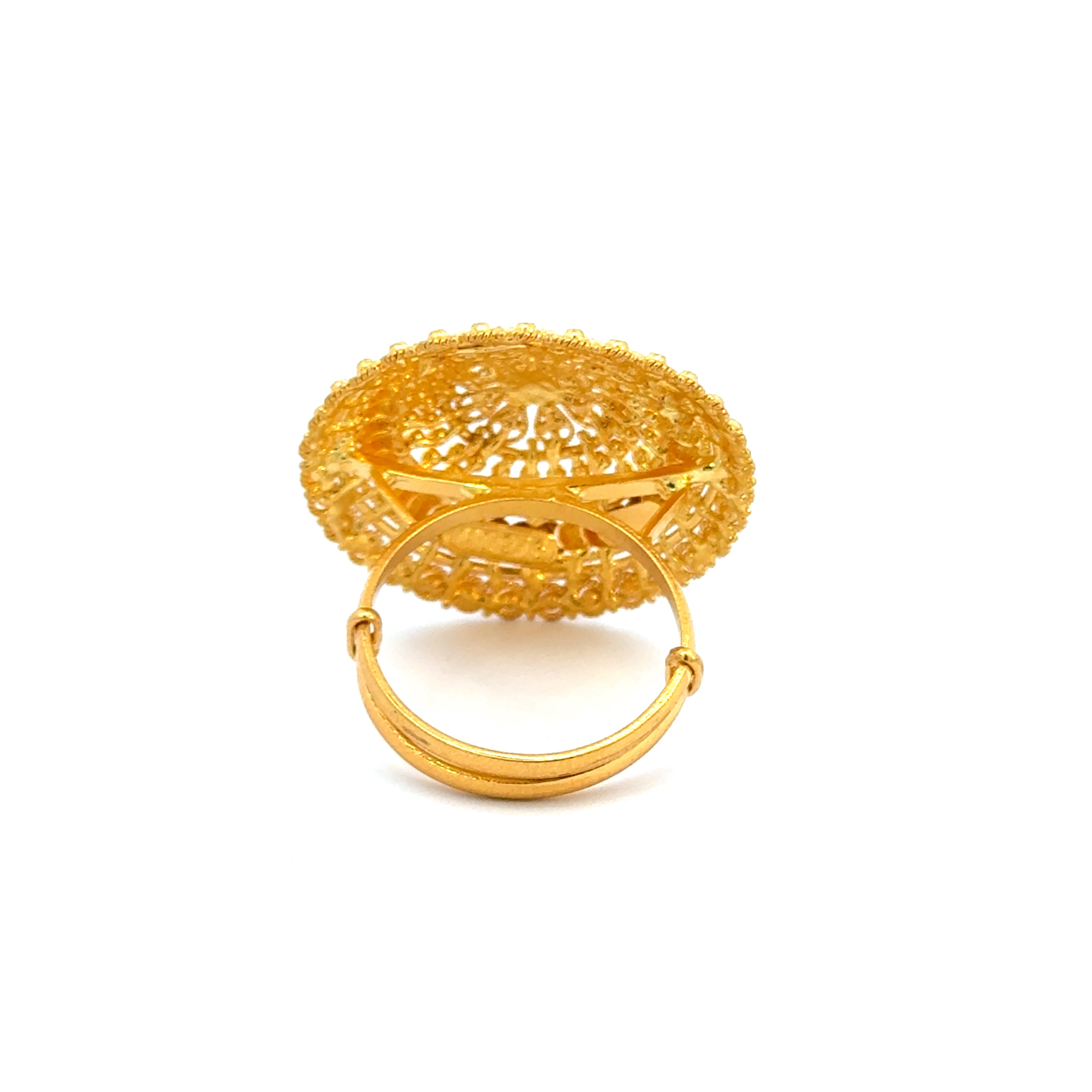 22k Yellow Gold Filigree Adjustable Cocktail  Rings in size 6 - 10 and total gold weight of 8.3g