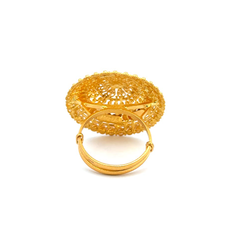 22k Yellow Gold Filigree Adjustable Cocktail  Rings in size 6 - 10 and total gold weight of 8.3g