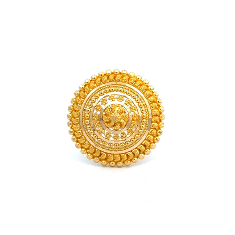 22k Yellow Gold Filigree Adjustable Cocktail  Rings in size 6 - 10 and total gold weight of 6.56g