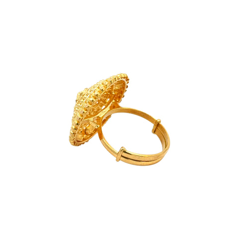 22k Yellow Gold Filigree Adjustable Cocktail  Rings in size 6 - 10 and total gold weight of 6.56g