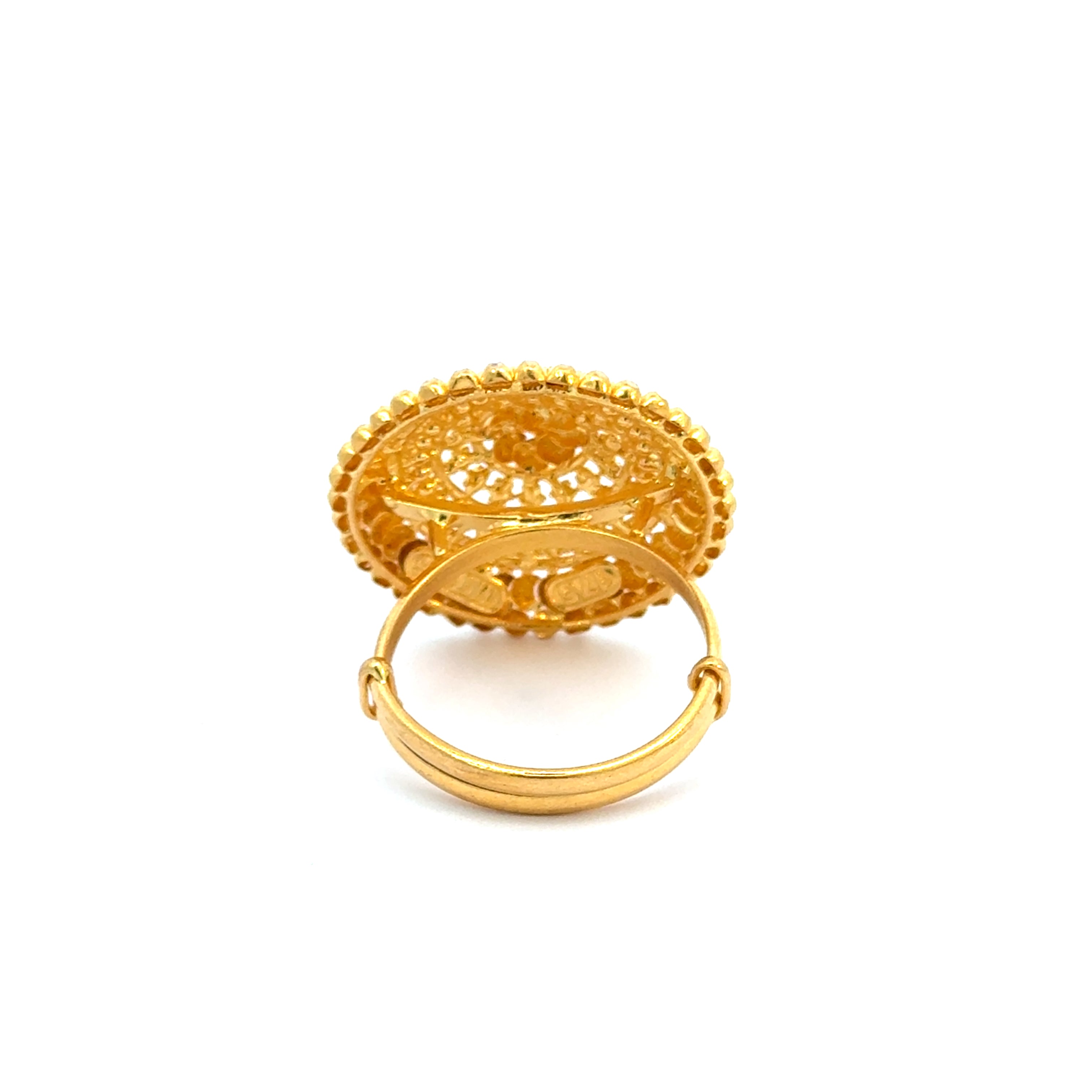 22k Yellow Gold Filigree Adjustable Cocktail  Rings in size 6 - 10 and total gold weight of 6.56g