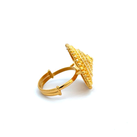 22k Yellow Gold Filigree Adjustable Cocktail  Rings in size 6 - 10 and total gold weight of 6.56g