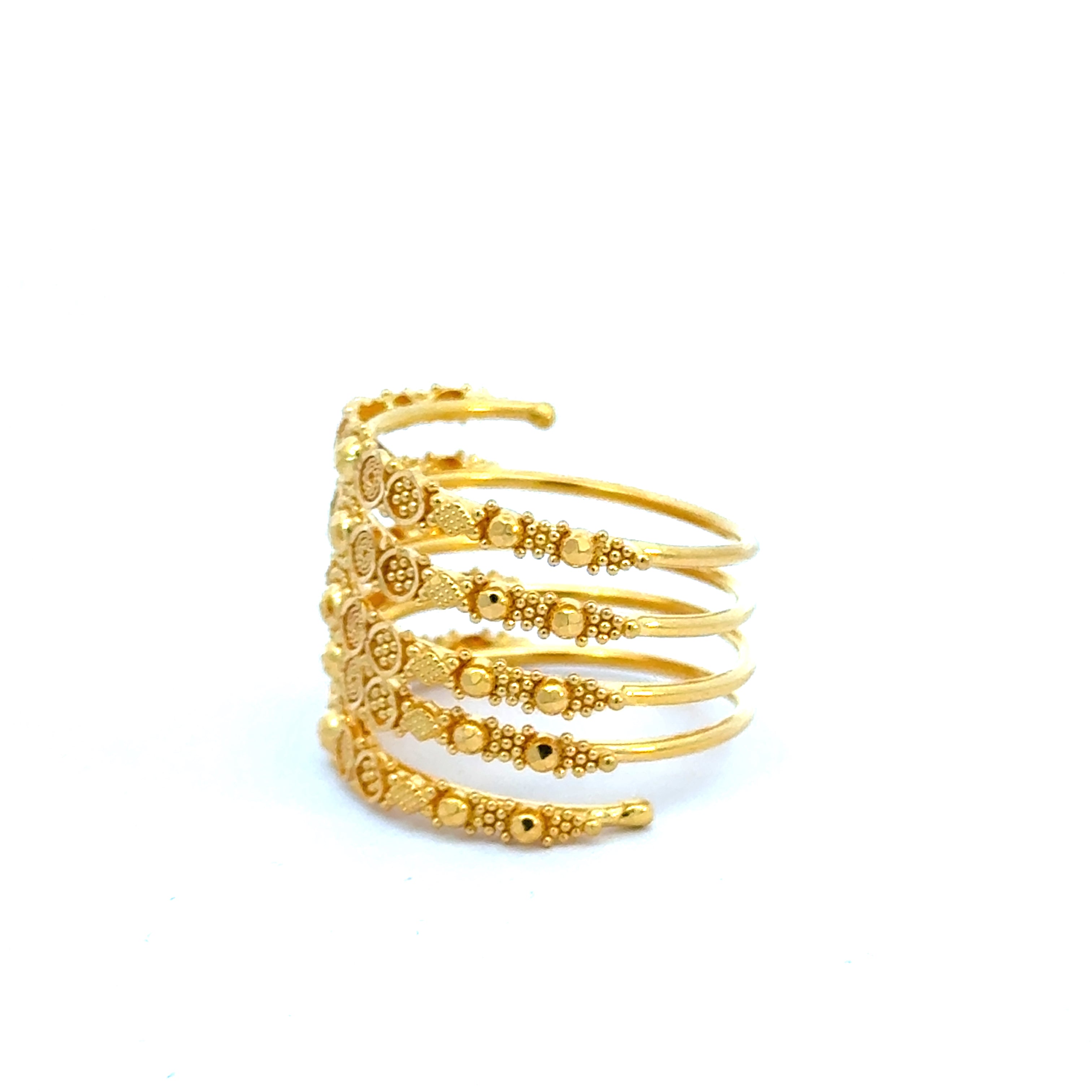 22k Yellow Gold Stacked Filigree Rings in size 7.5 and total gold weight of 7.69g