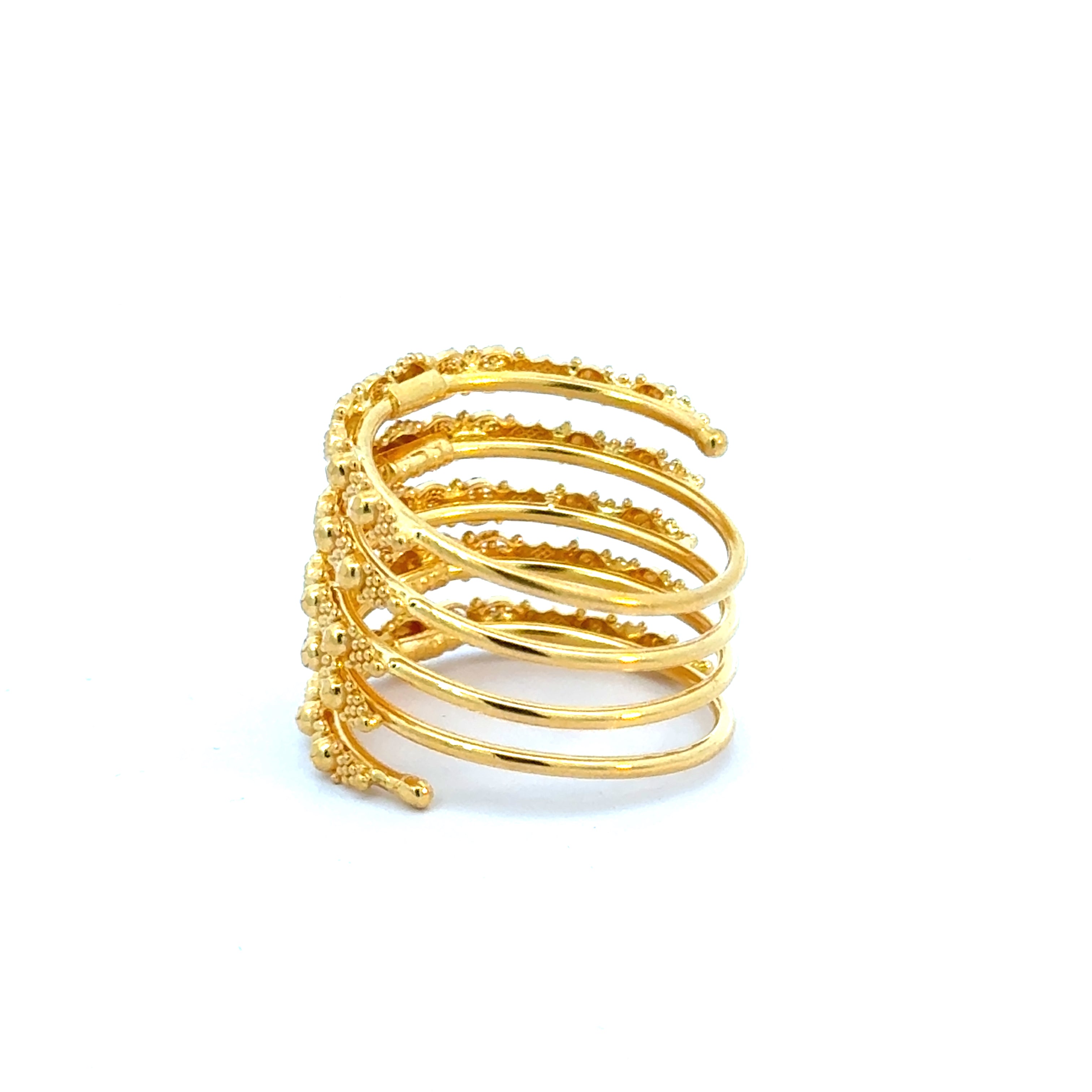 22k Yellow Gold Stacked Filigree Rings in size 7.5 and total gold weight of 7.69g