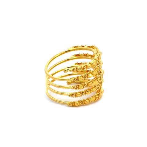 22k Yellow Gold Stacked Filigree Rings in size 7.5 and total gold weight of 7.69g