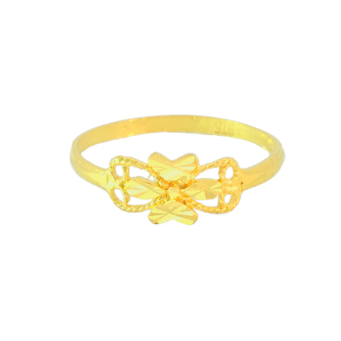 22k Yellow Gold Filigree Fancy Ring in size 8 and total gold weight of 1.48g