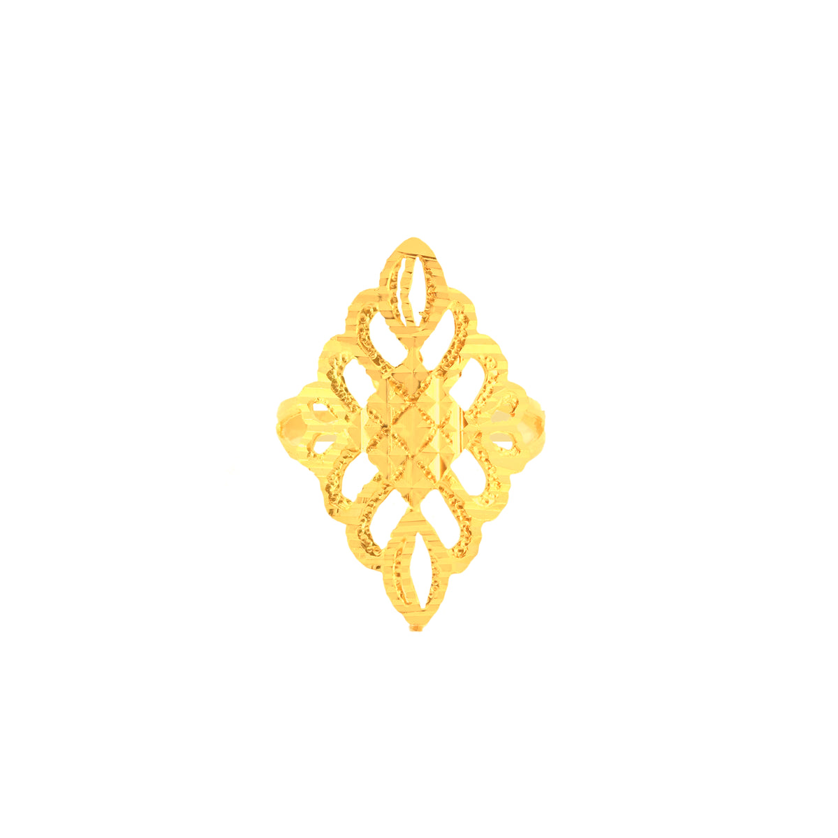 22k Yellow Gold Stylish Filigree Rings in size 7 and total gold weight of 3.25g