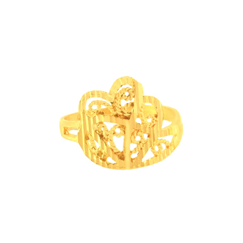22k Yellow Gold Filigree Ring in size 7 and total gold weight of 3.09g