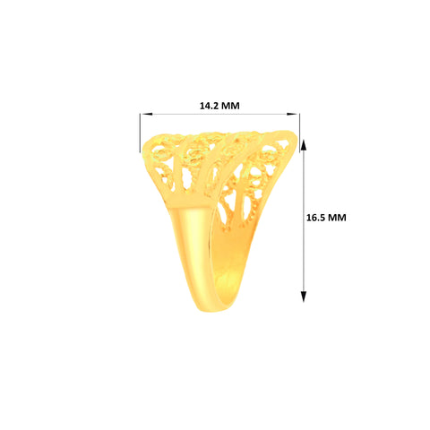 22k Yellow Gold Fancy Filigree Ring in size 5.8 and total gold weight of 3.09g